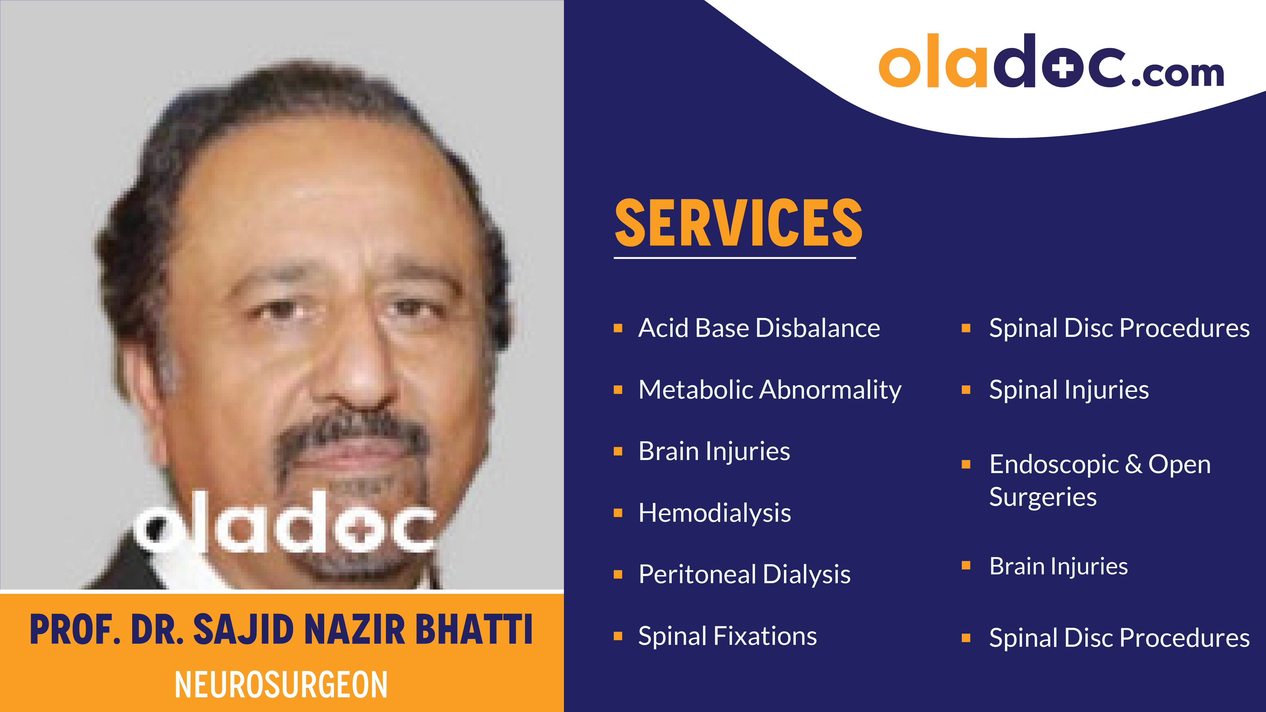 Services provided by Dr.Sajid Nazir Bhatti